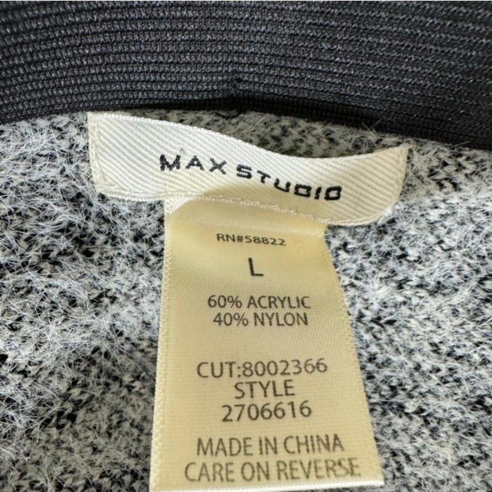 Max Studio Houndstooth Knit Blazer Skirt Set Womens L Black White Two Piece - Picture 4 of 8